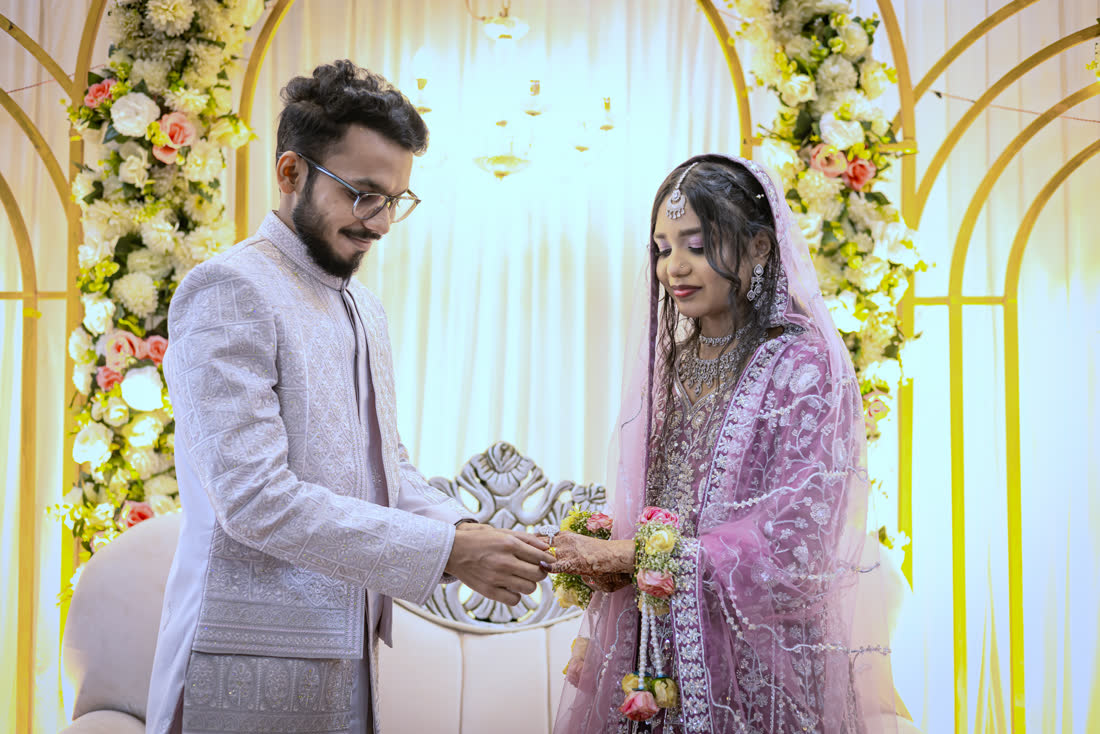 Lubna and Tousif exchanging rings