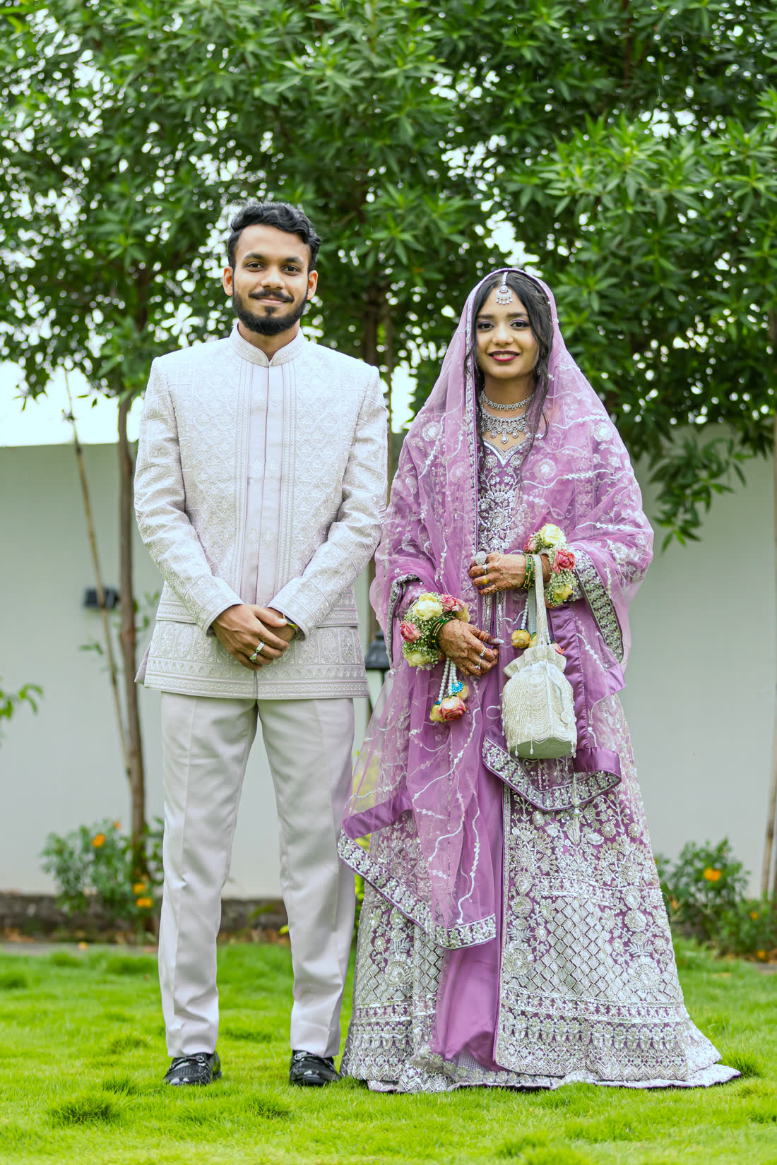 Lubna and Tousif in the garden