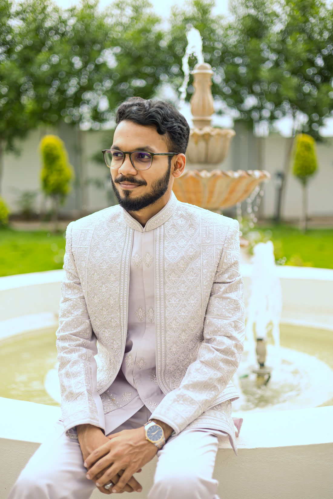 Tousif by the fountain