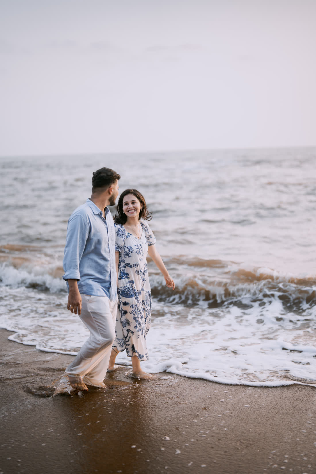 Rakshita and Rahul on the beach