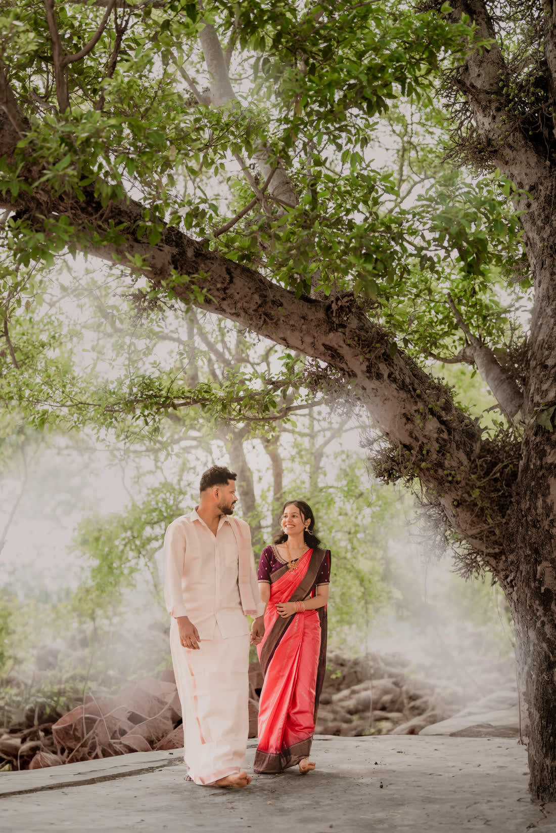 Rakshita and Rahul in traditional dress