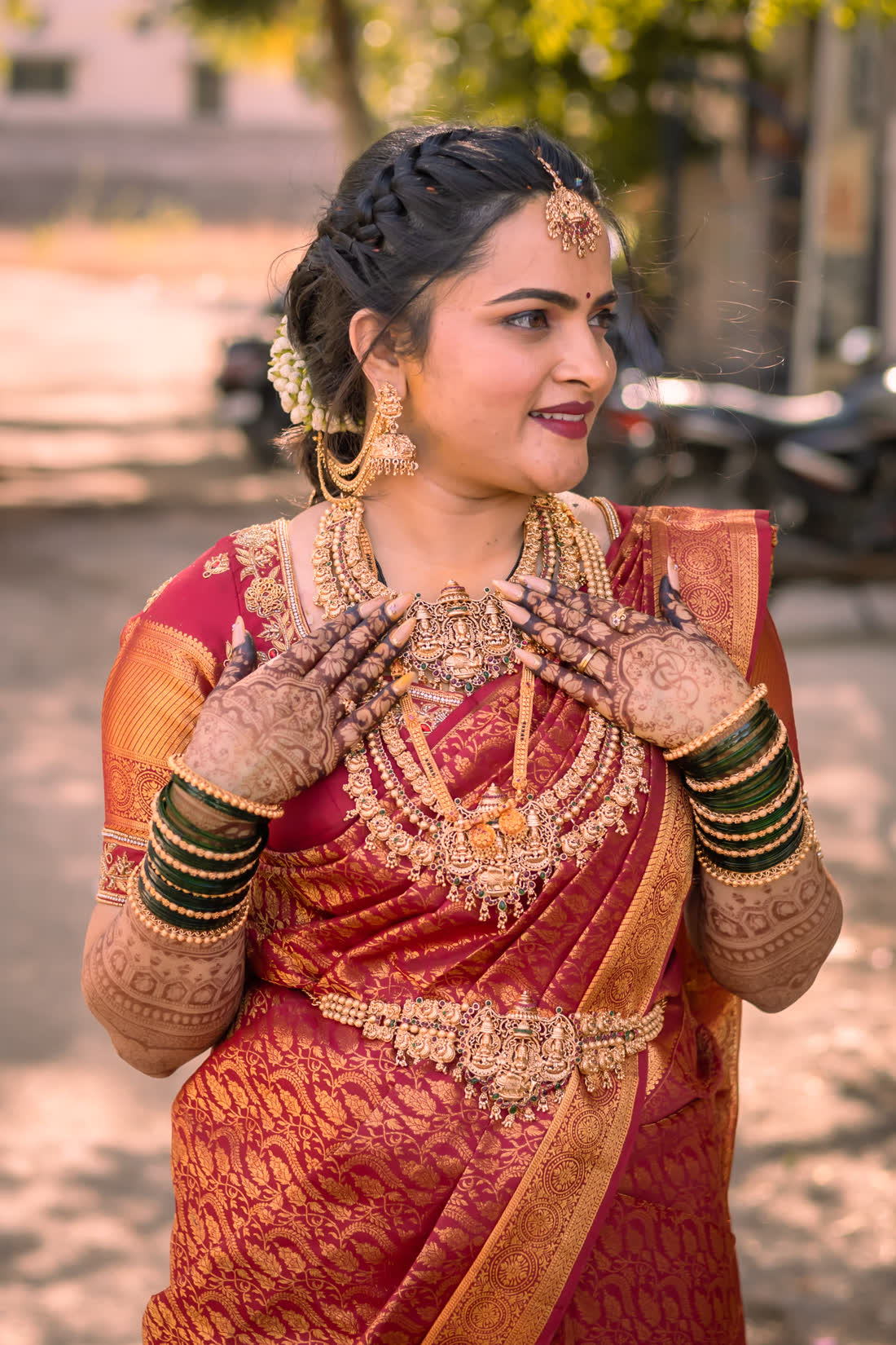Sapna in her saree and nath