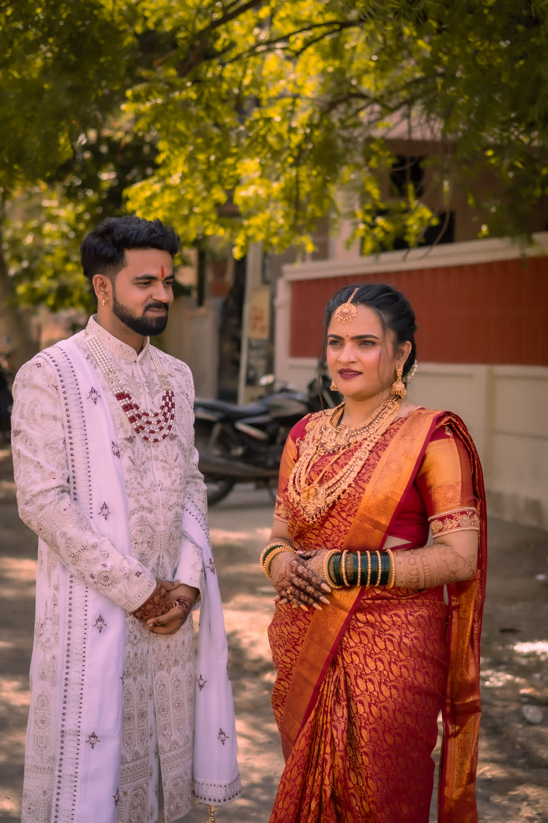 Sameer and Sapna outdoors